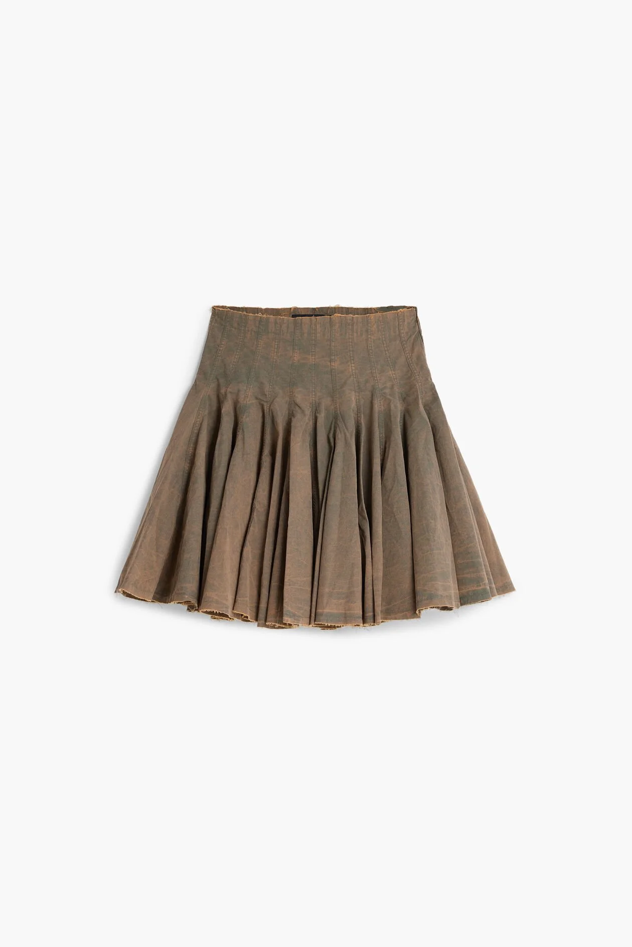 PLEATED DENIM SKIRT