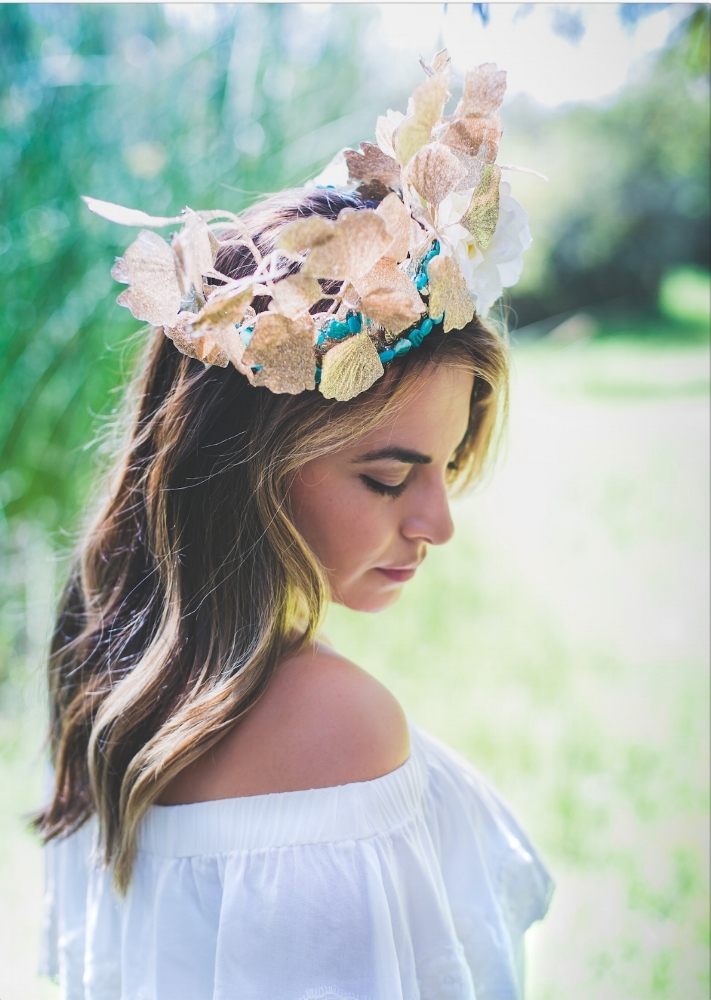 Sigal Moshe, Account Executive at Univision. Floral headpiece and photography all done by Lin Marty Photography.