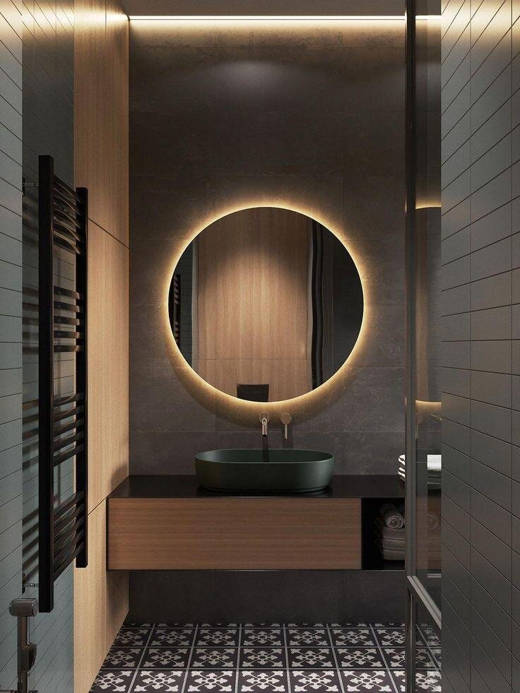 Backlit Mirror in Bathroom by Bibilo