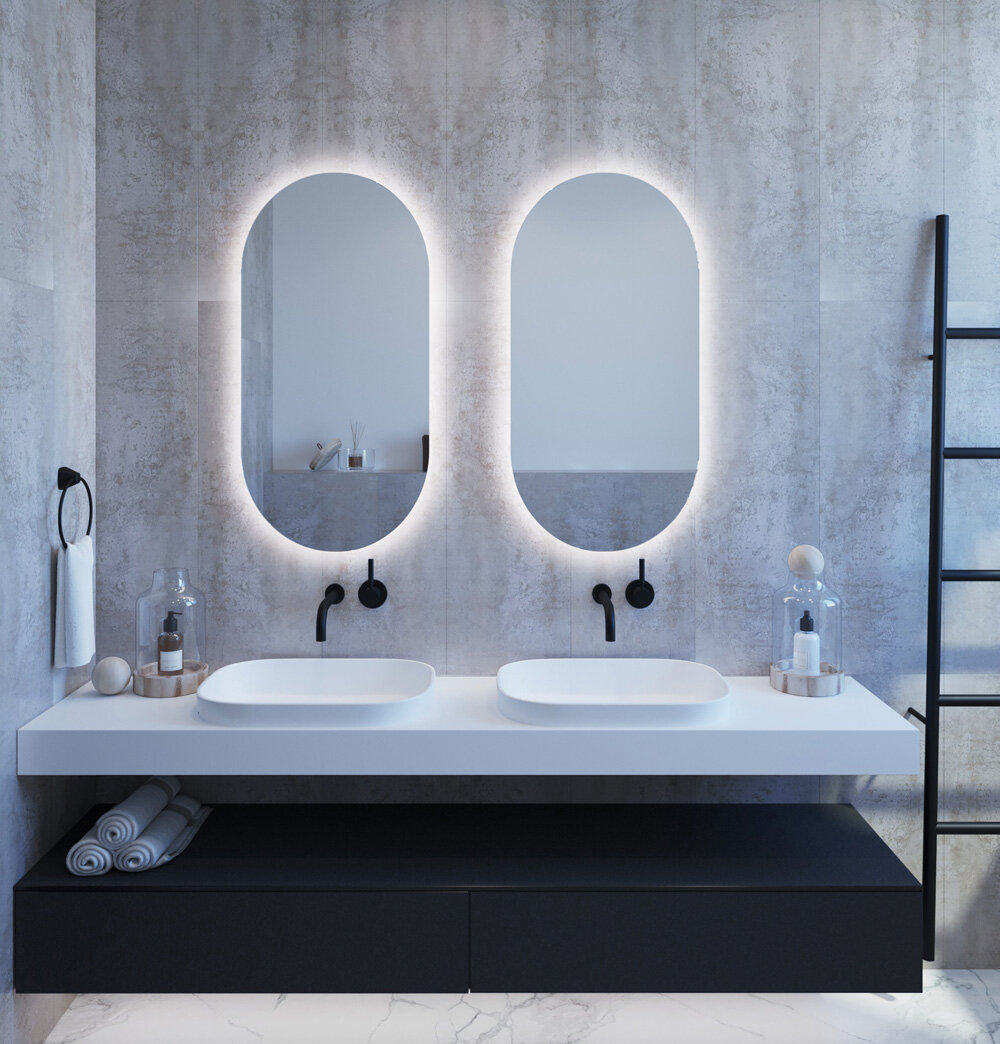 Backlit Mirror in Bathroom by Bathroom Warehouse