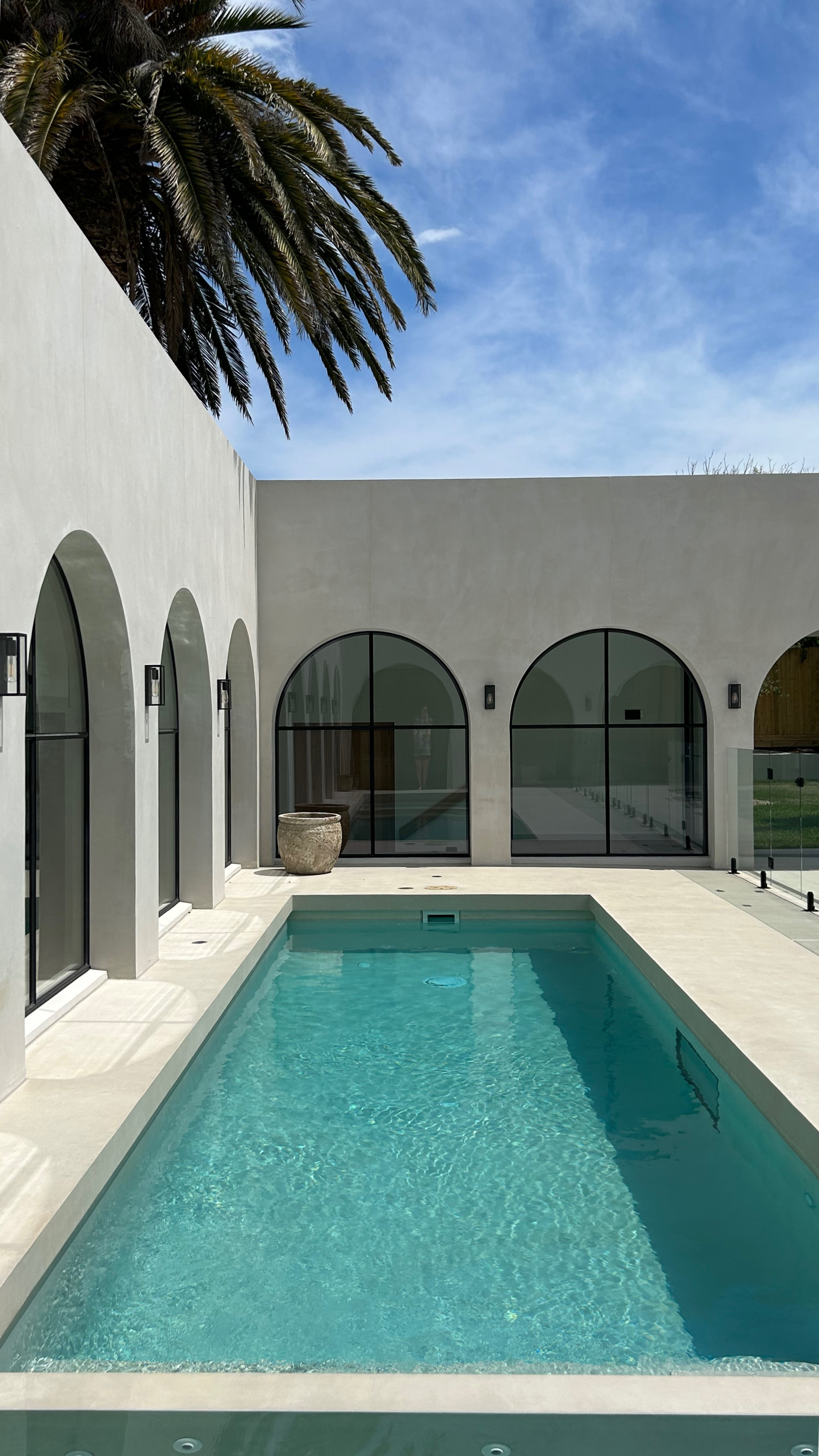 X-Bond Microcement Installed to pool and curved walls