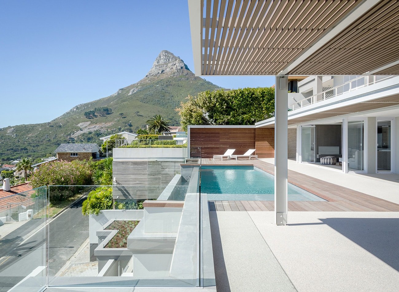 permeable pool deck modern luxury house