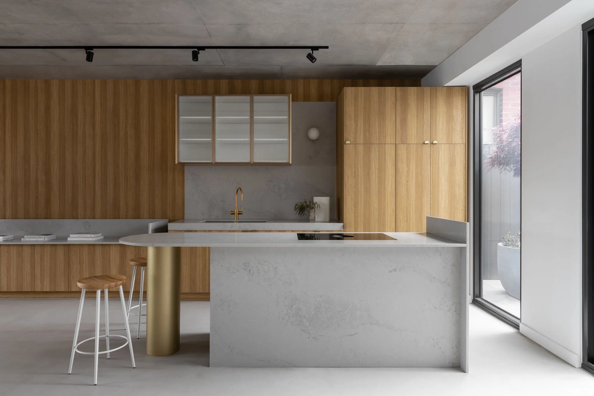microcement flooring kitchen dining