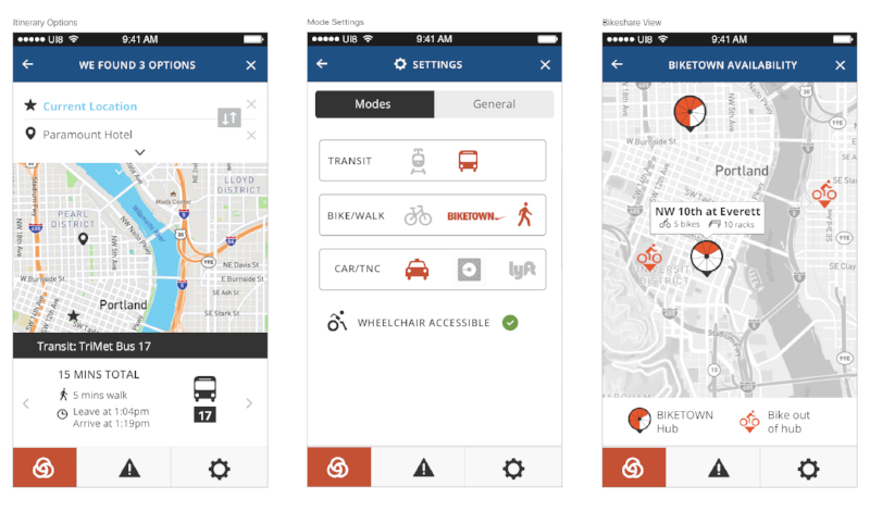 Conveyal is working with TriMet in Portland to advance their trip planning tools. As the design lead on the task, I address challenges such as increasing the visibility of multi-modal transportation, displaying in-context results for riders in need, and providing options for shared-use mobility, such as Uber an Lyft. I have developed detailed mobile-first mock ups for the tool based on user stories and research.