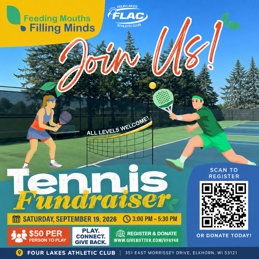 Play Tennis. Give Back. Join FLAC for the Feeding Mouths, Filling Minds Tennis Fundraiser