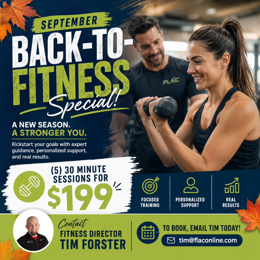 September Back-to-Fitness: Personal Training in Elkhorn, WI at Four Lakes Athletic Club