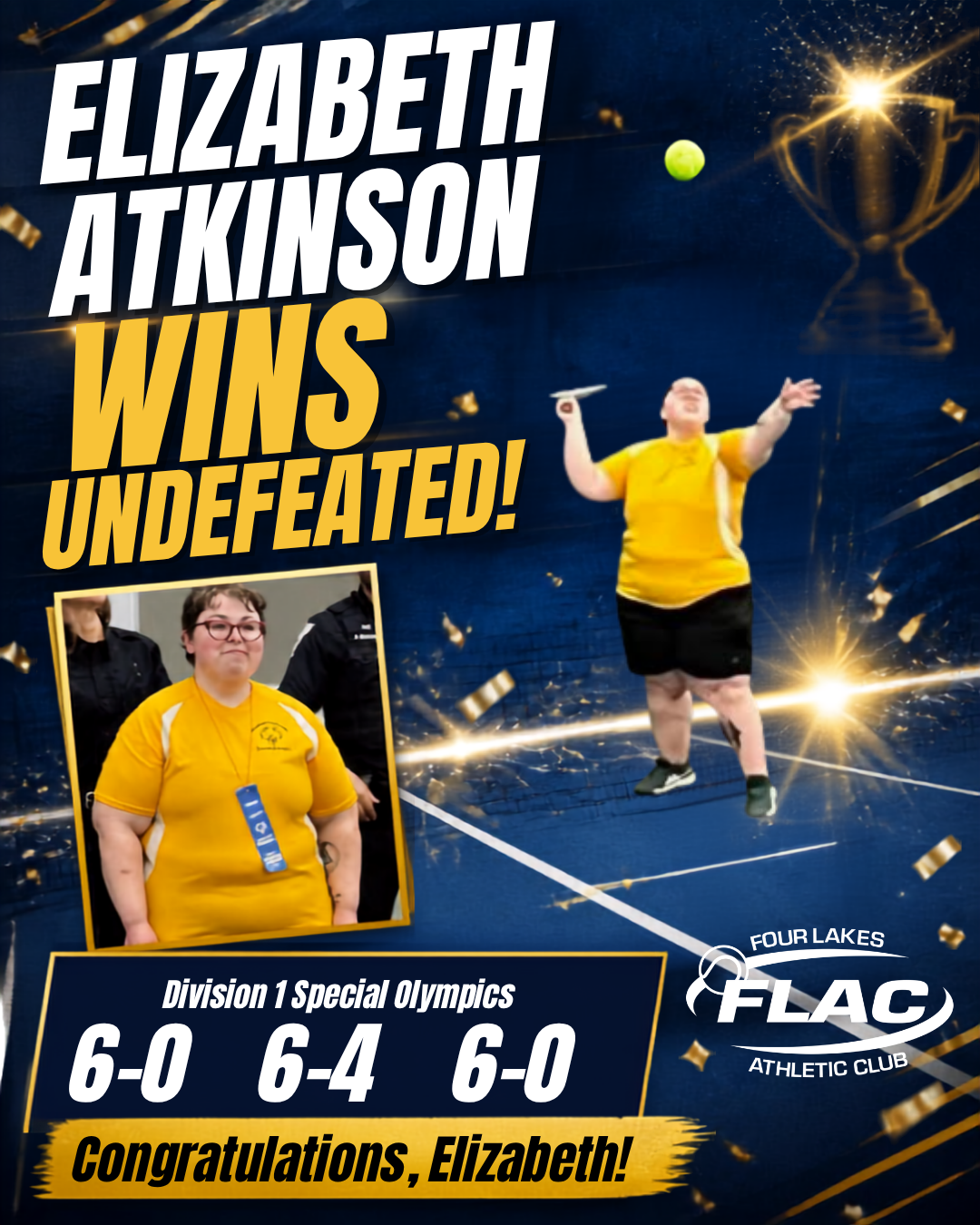 FLAC Proud: Celebrating Elizabeth Atkinson’s Undefeated Tennis Championship