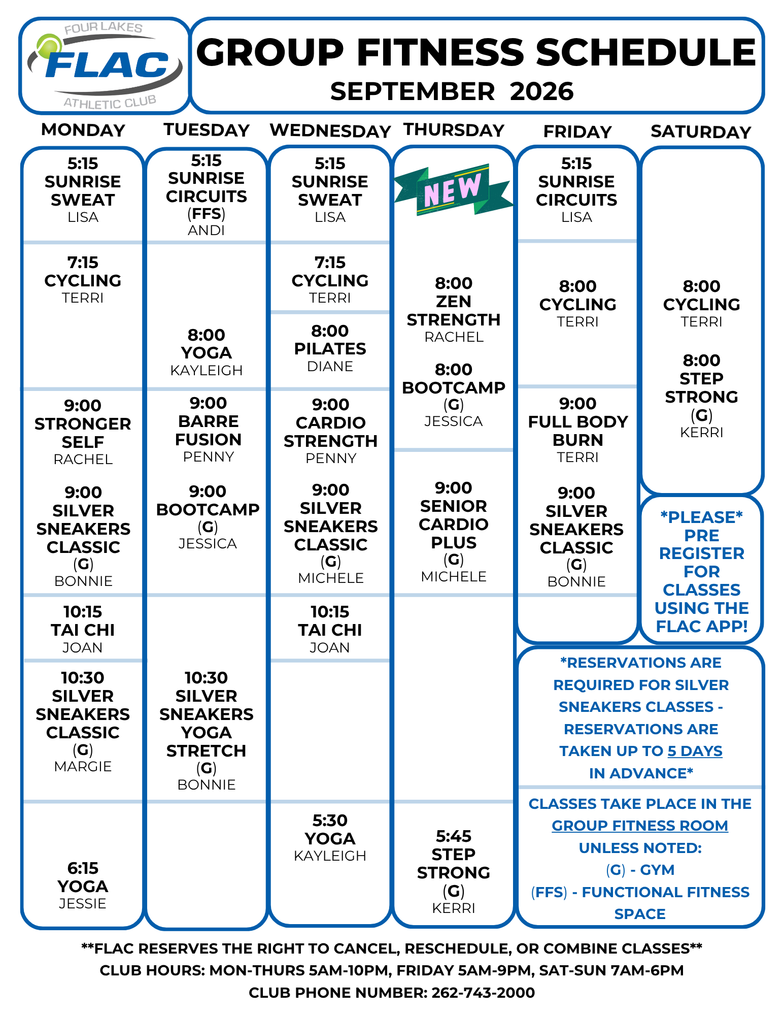 New September Group Fitness Schedule: Find Your Fall Fitness Routine at FLAC