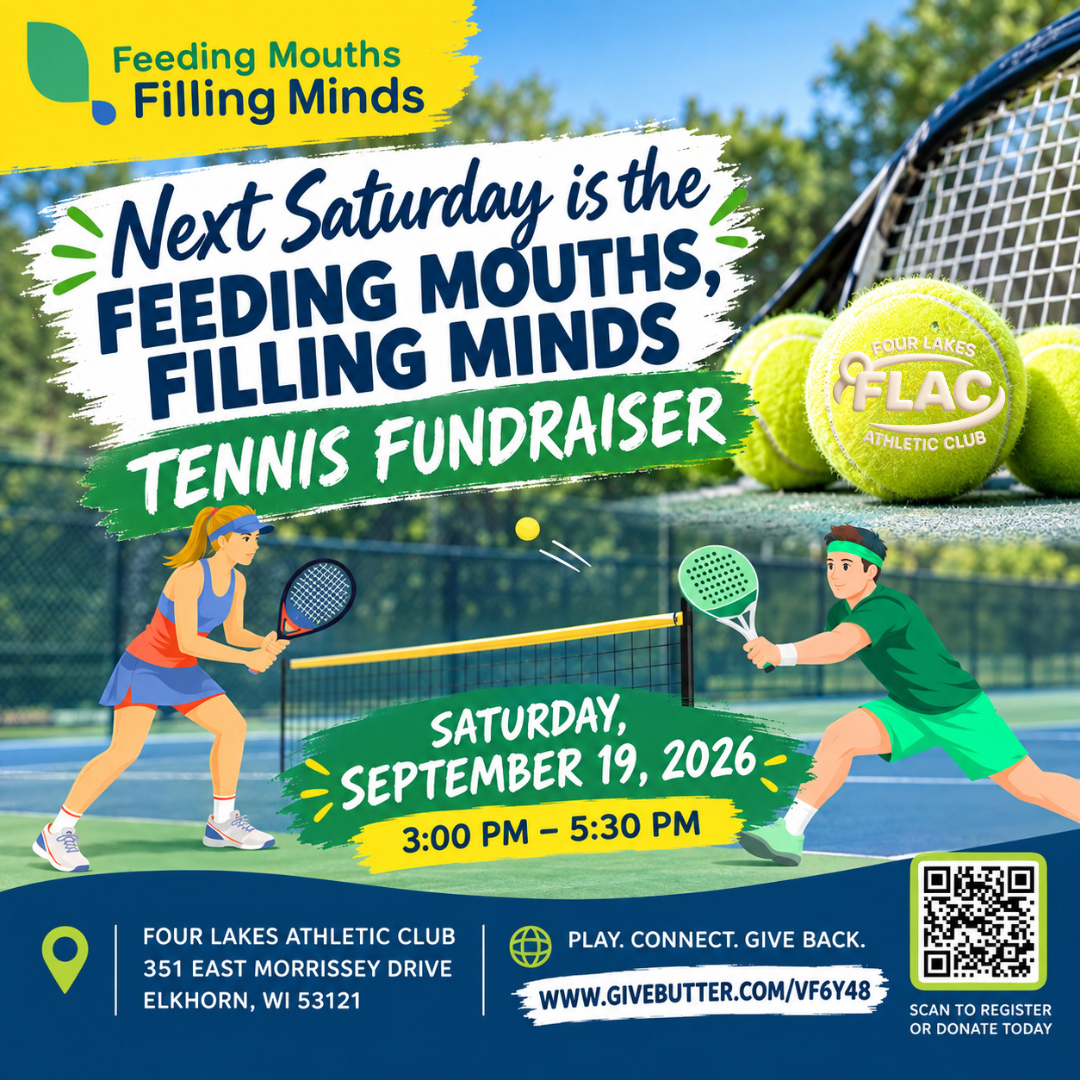 One Week to Go: Join Us for the Feeding Mouths, Filling Minds Tennis Fundraiser