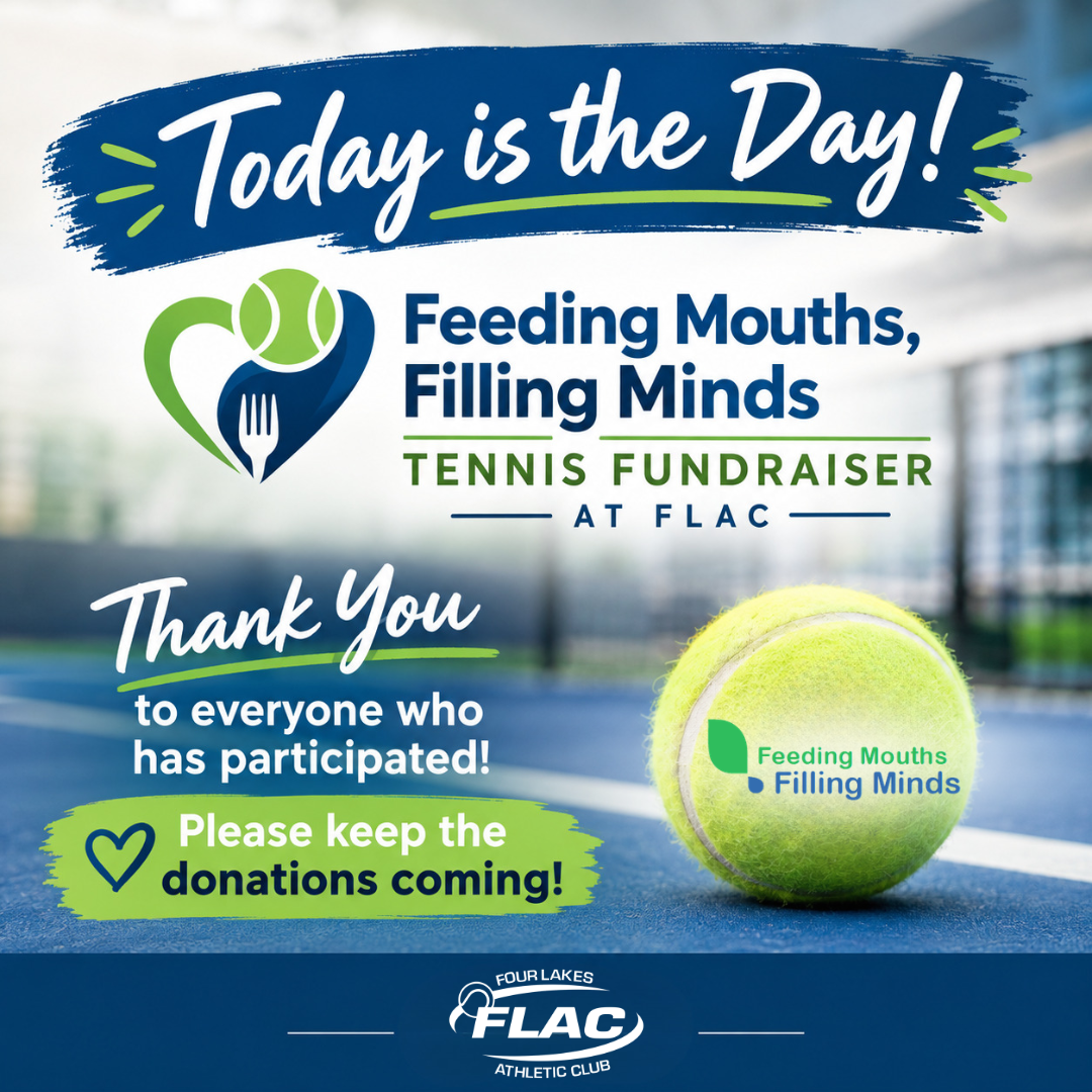 Today Is the Day! Support the Feeding Mouths, Filling Minds Tennis Fundraiser at FLAC