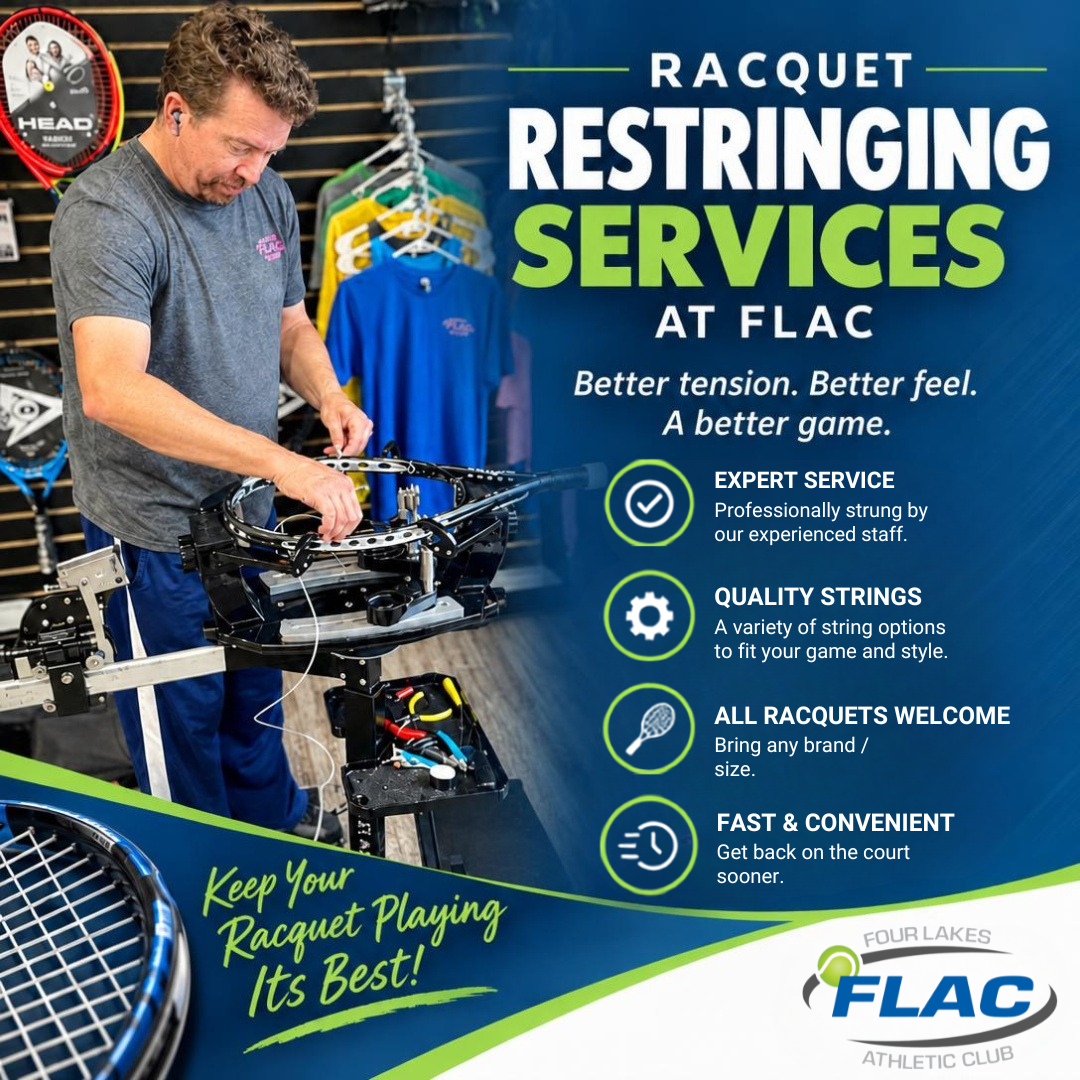 Racquet Restringing Services at Four Lakes Athletic Club