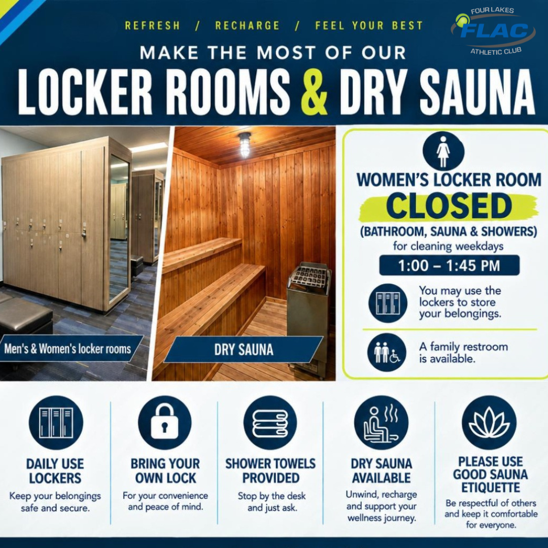 Cool Weather, Warm Up: Make the Most of FLAC’s Locker Rooms &amp; Dry Saunas