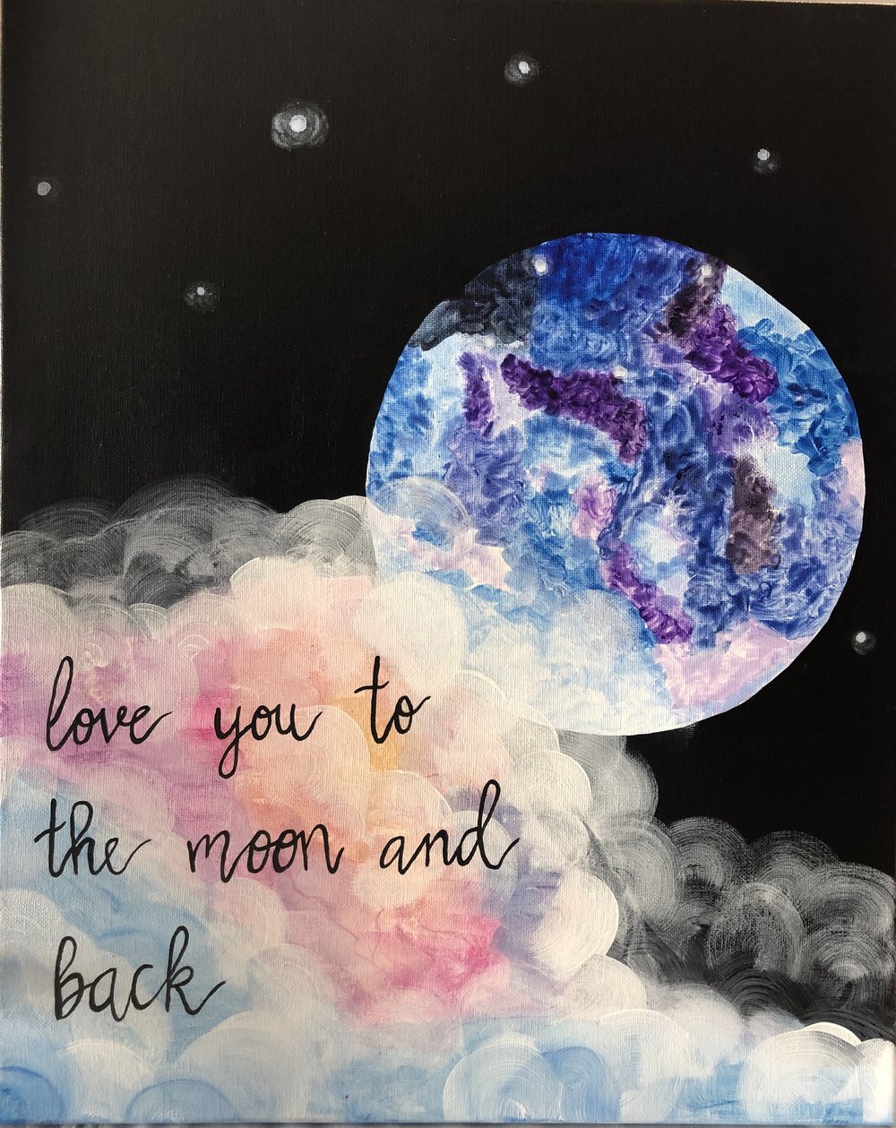 Love You To The Moon And Back The Wet Paintbrush