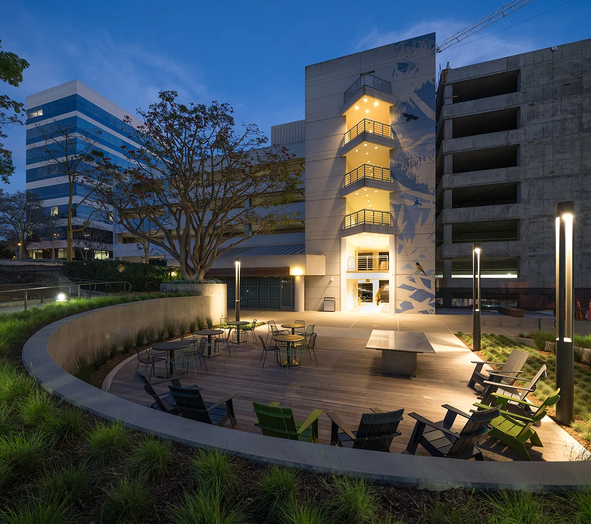 KGM-Lighting-Consultant-Corporate-Pointe-Culver-City-Exterior-Patio-Seating-Patio-Parking Entrance.JPG