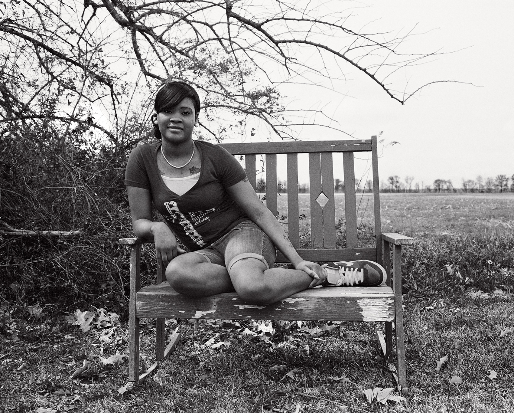 kennedy's daughter and chrishawn's mother, nicole, in her father's backyard.