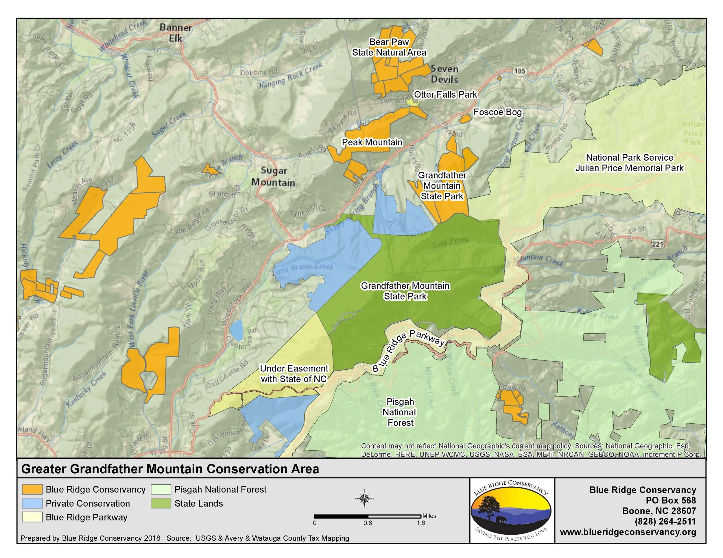 Greater Grandfather Mountain Conservation - Grandfather Map Area 7 31 18 