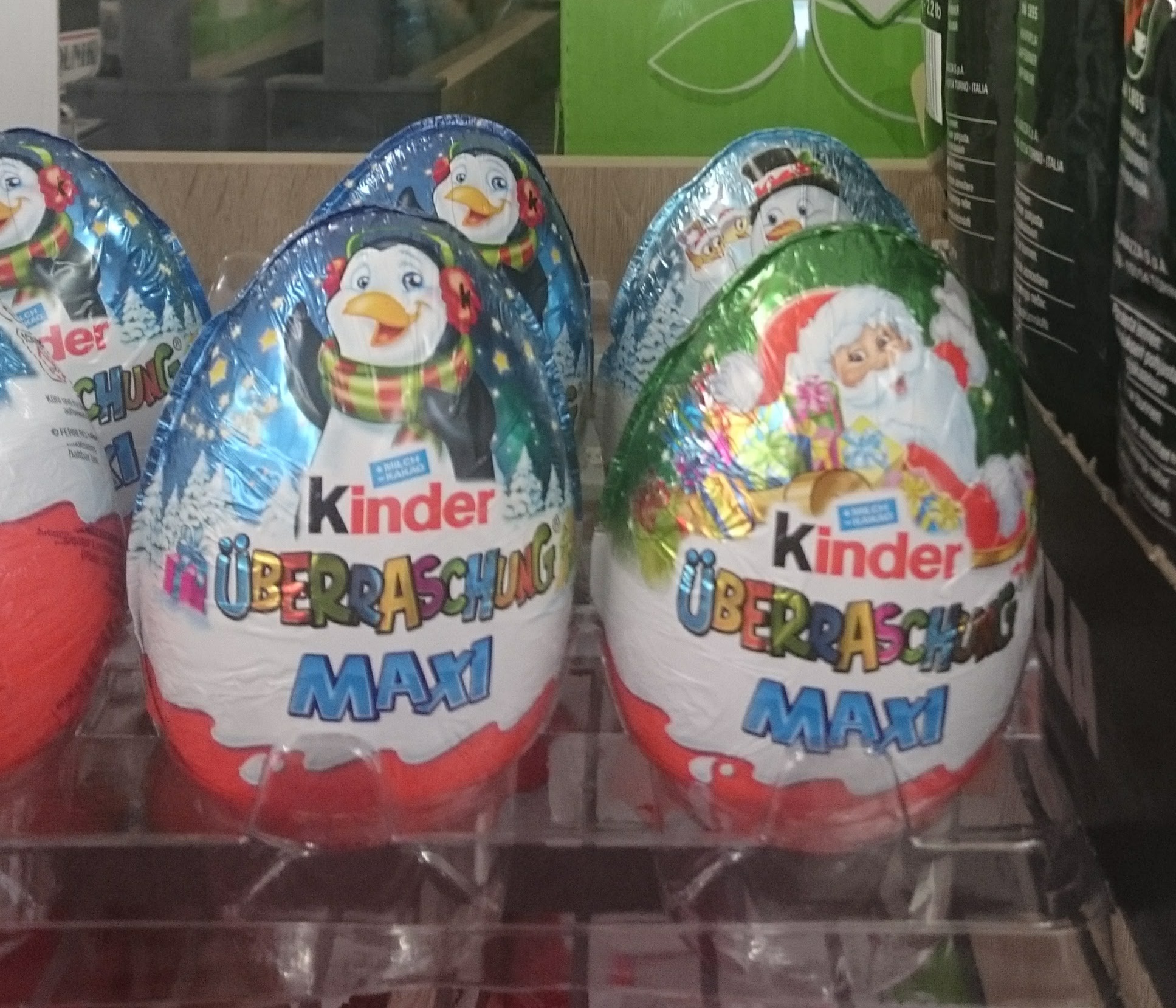These are much larger than the little ones. I'm sure the surprise/toy will be bigger, but you also get a lot more chocolate - 100 grams instead of 20 grams. 100 grams is the size of a standard chocolate bar here.
