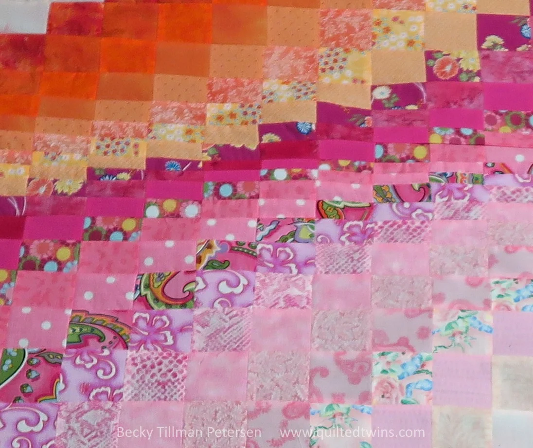 Under construction: pink and orange bargello - be surprised!