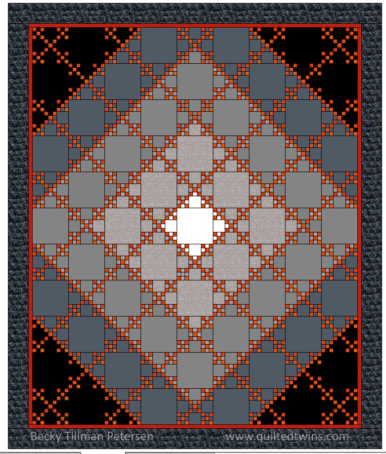 This is the diagram that I worked off of when making the tiny 9 patches and as I sewed together the quilt top.