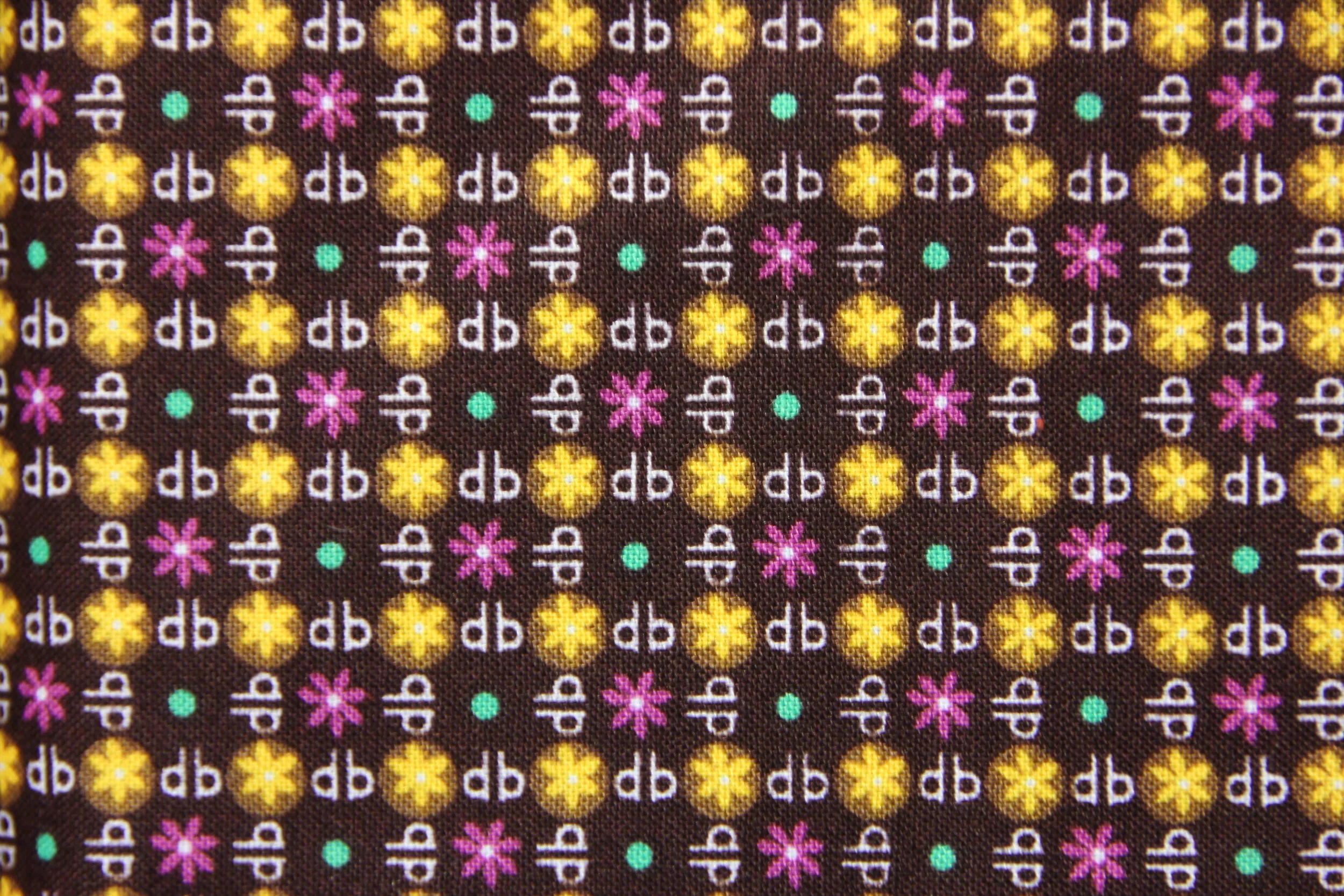 1-3/4 Designer Bags Black with Purple & Gold Flowers