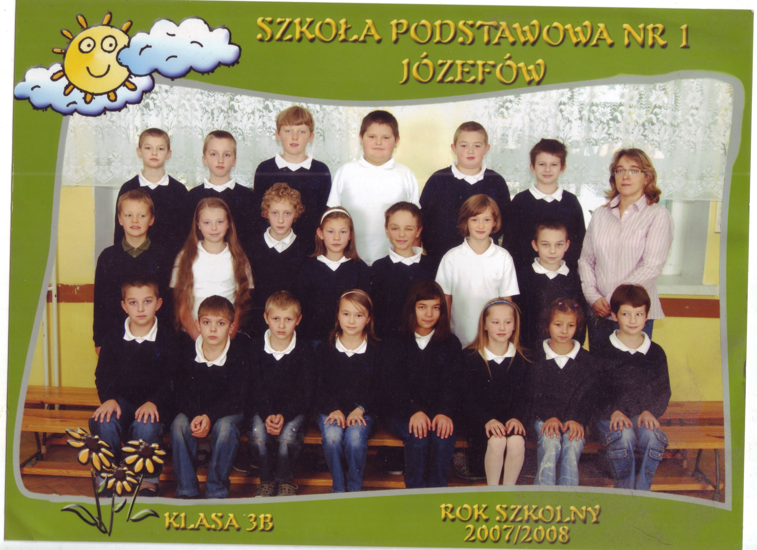 This is my son, Daniel's 3rd grade class picture. You can see that this was when they required school uniforms. They consisted of a white polo shirt, navy sweater, and blue jeans or blue jean skirt. They didn't have to wear the navy sweater over the top --it was a something to wear if it was a bit chilly. Daniel is in the top row on the far left as you look at the picture.