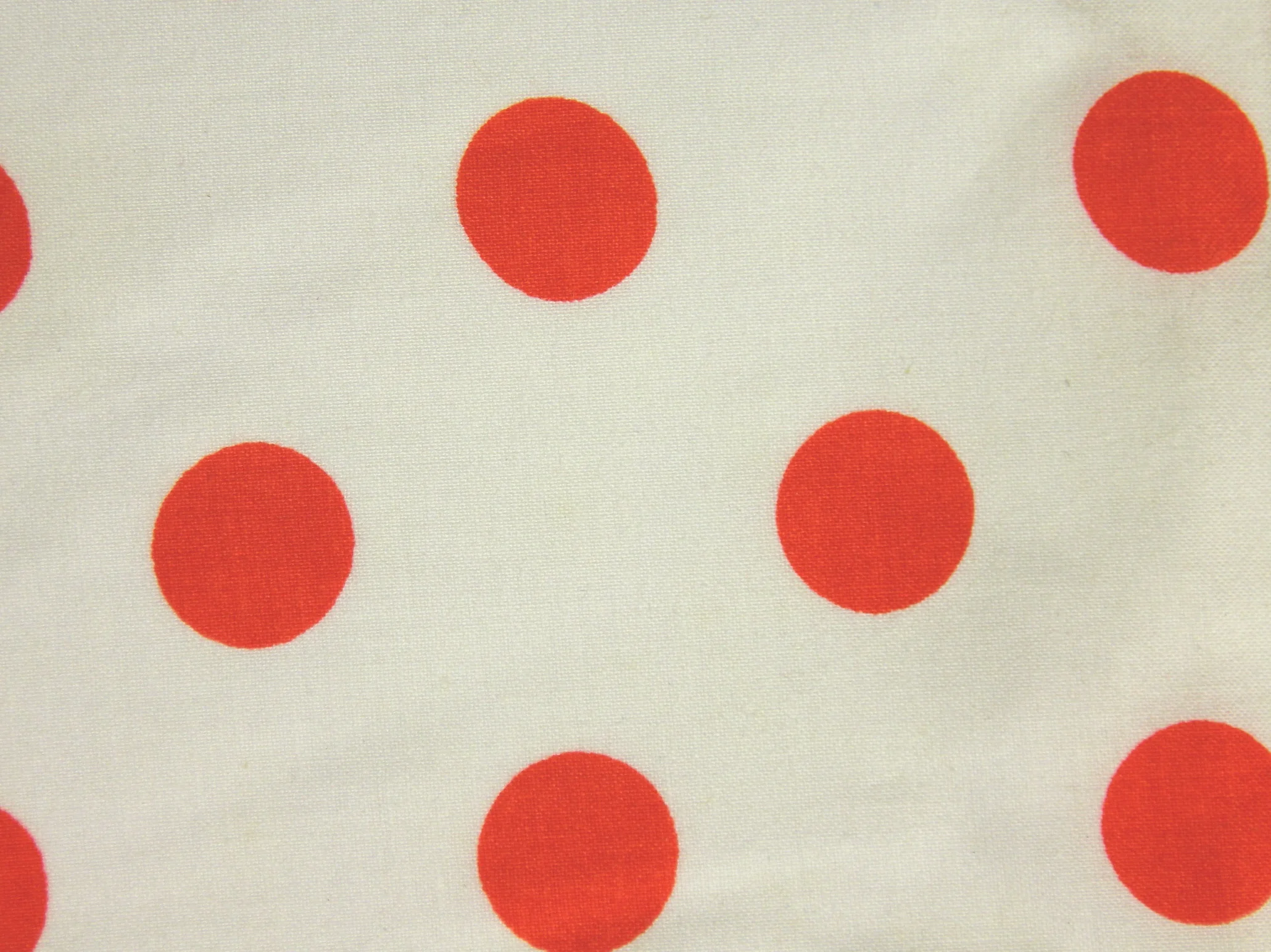 White with Orange-Red Polka-Dots