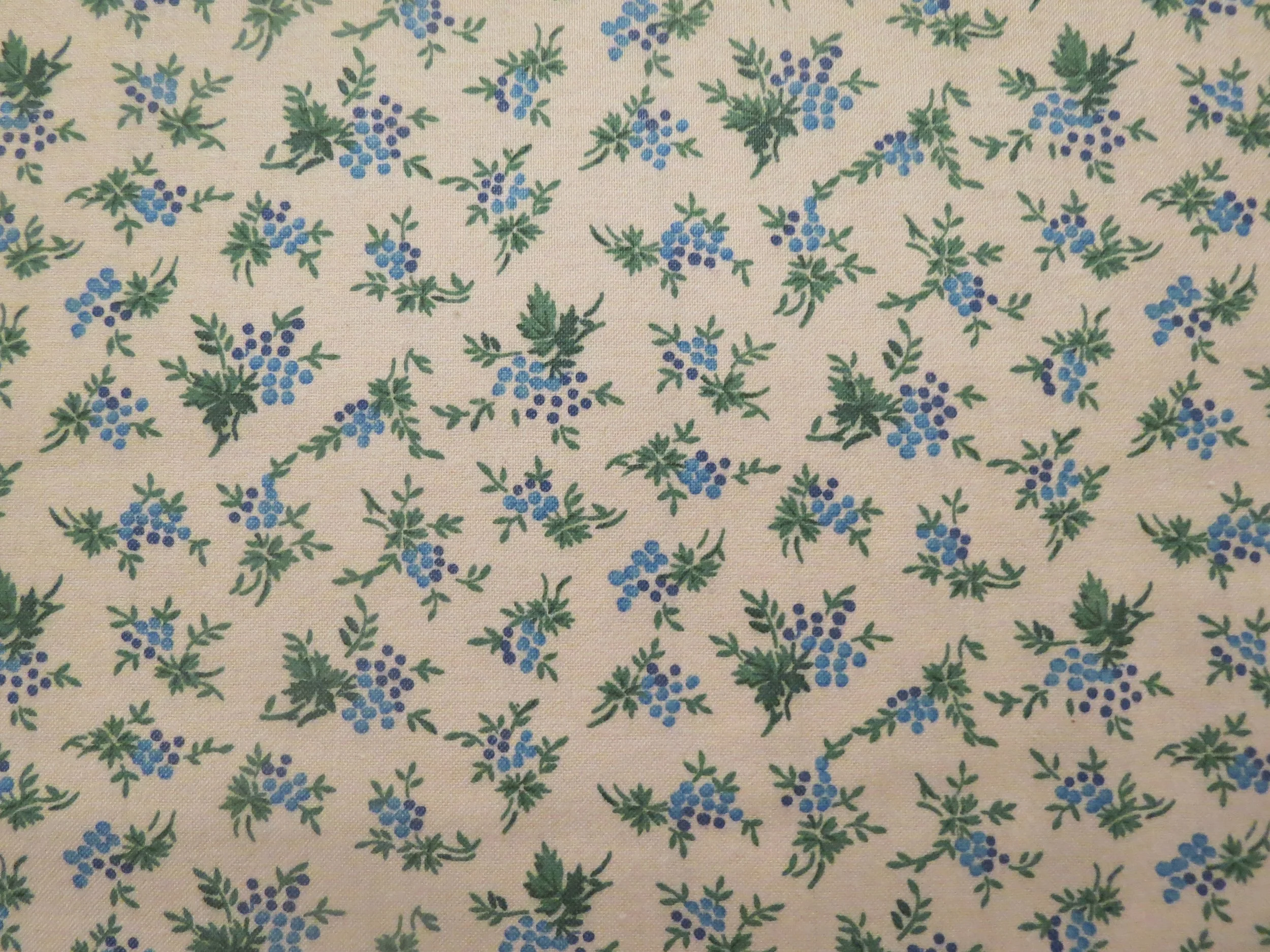 2 Yd., 34" Cream with Blue and Purple Berries