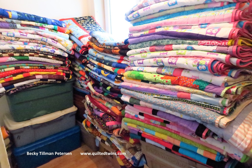 This is my total after the newest 10 quilts are added. There are 92 quilts here.