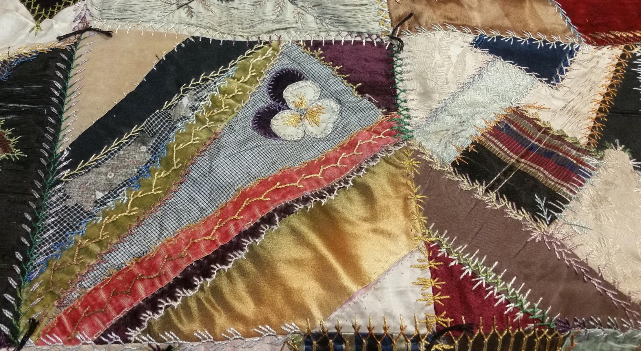 I believe this is the blanket stitch that they put on here, probably with embroidery floss. I seriously doubt a machine did this.