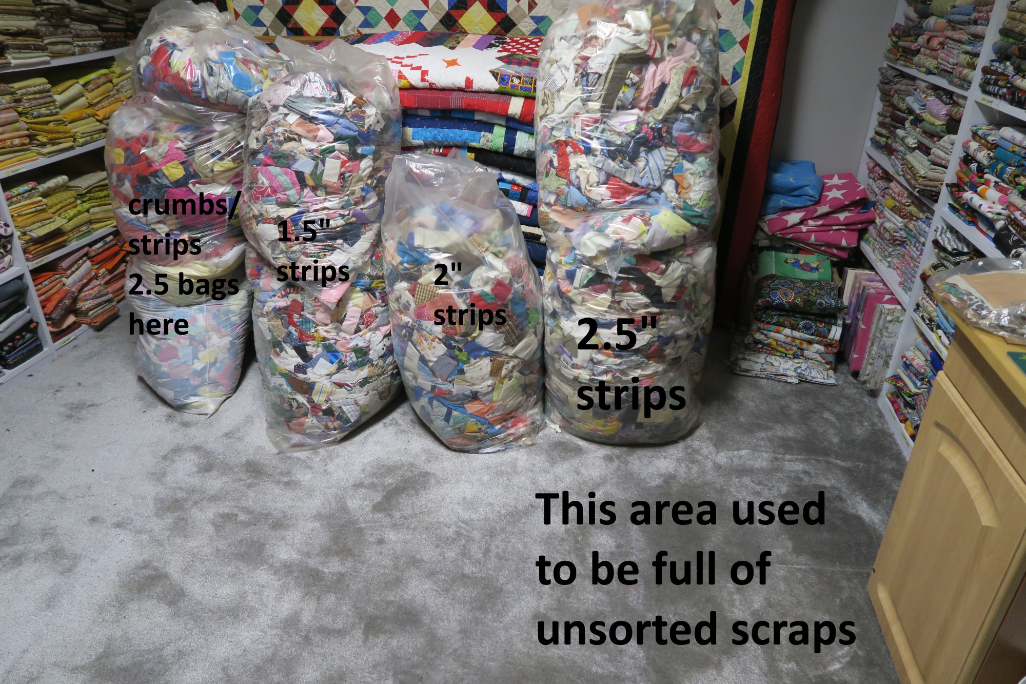 This is the room as it is today - the stuff I've cut up in March is not included in this picture.