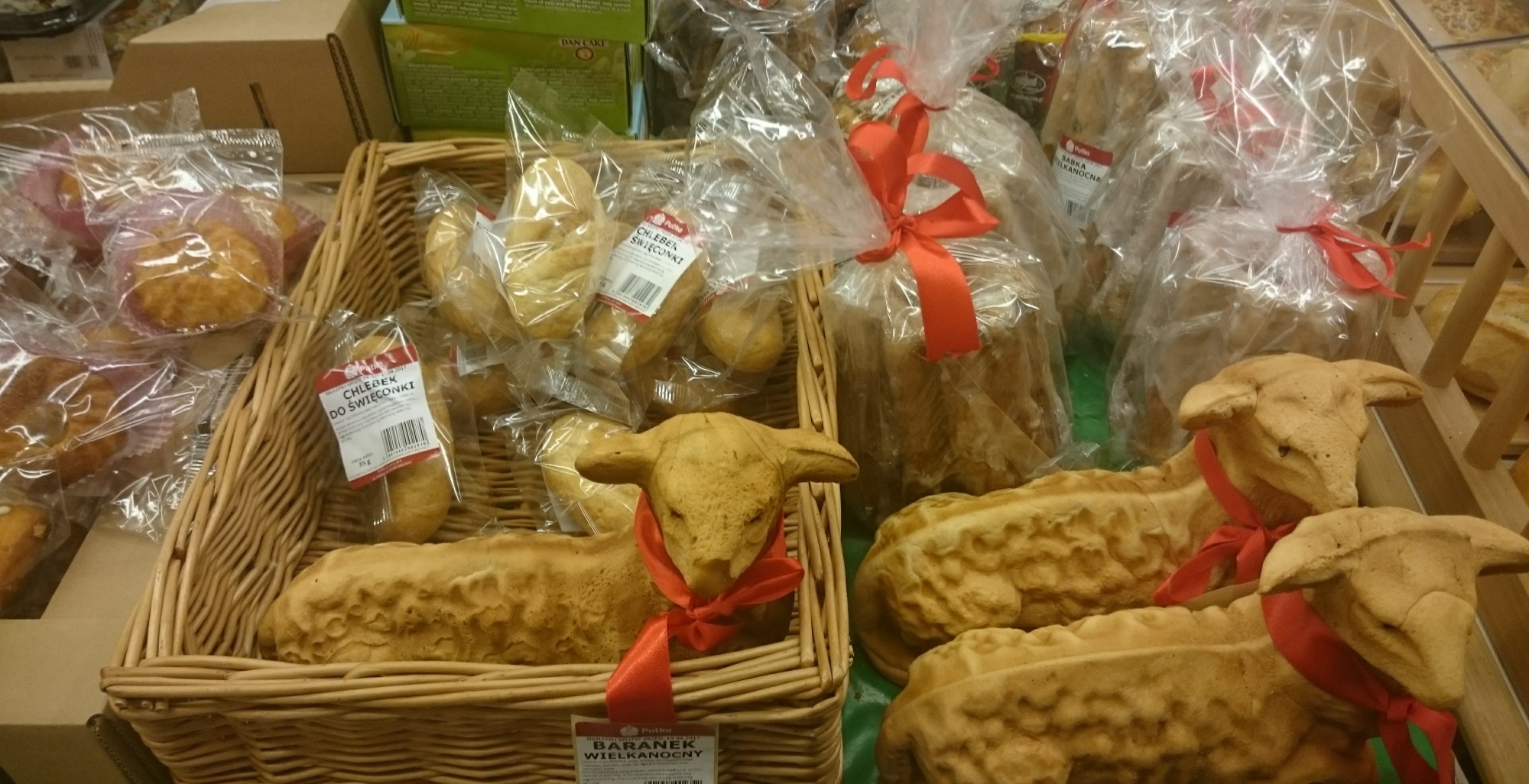 A partial picture of a display of Easter goodies.