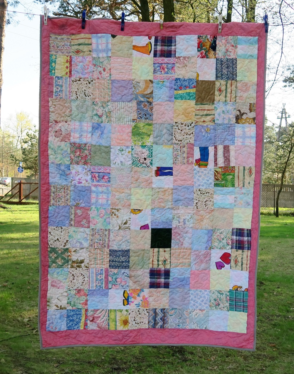 30 6" floral squares for a pastel quilt.