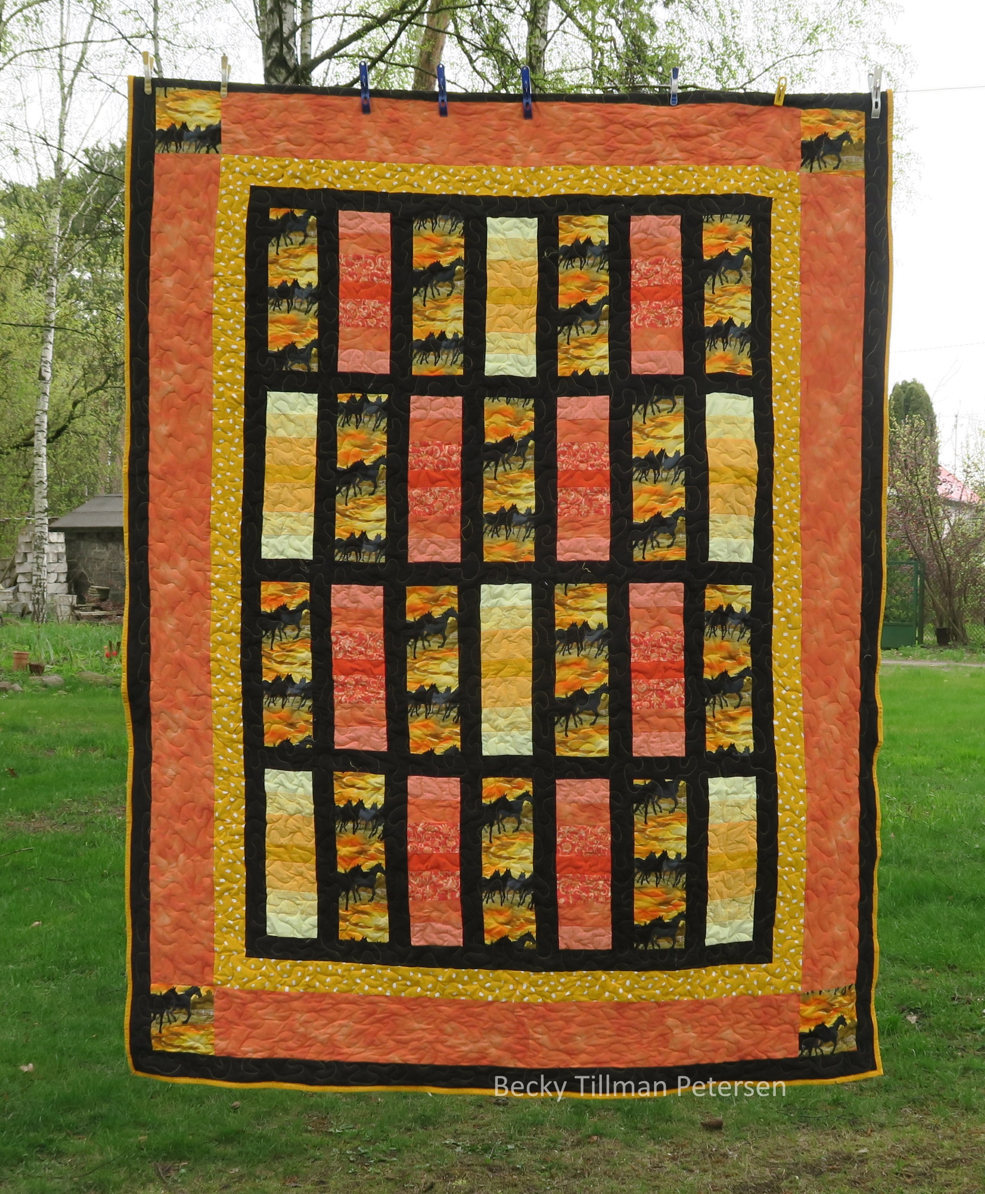 Number 2 - more orange bargello sections than yellow