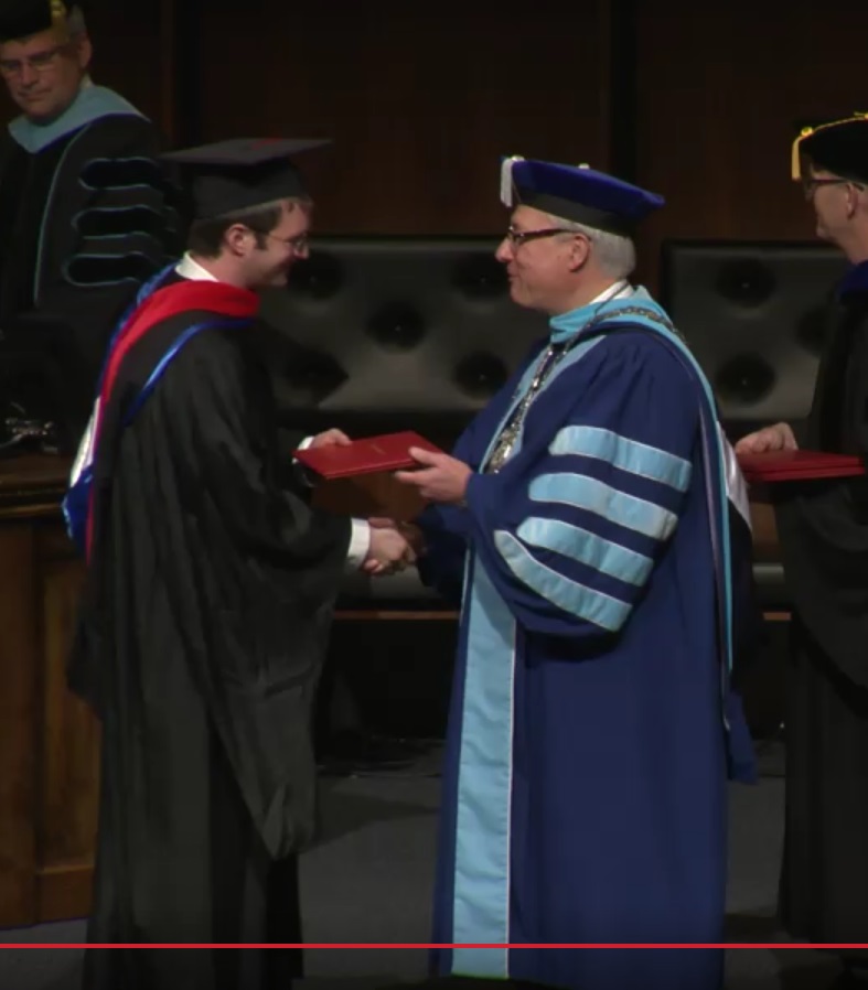 I took this as a screen shot while sitting at my computer here in Poland - graduation was taking place in Greenville, SC. 