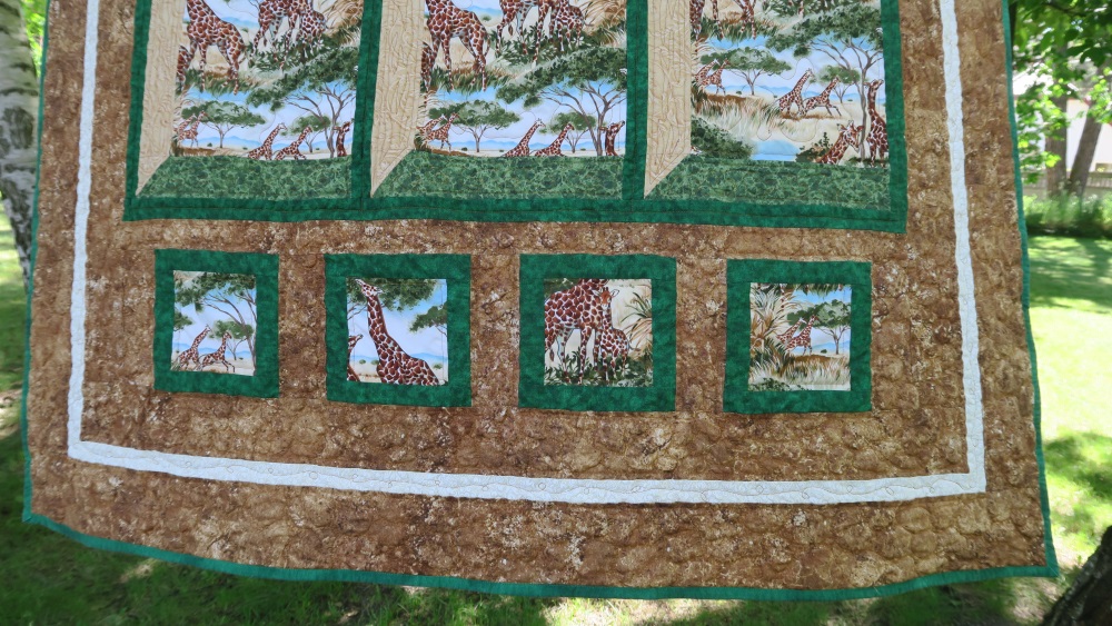 I was kind of dealing with the wind - we have a lot of wind in Poland, I've noticed! These are fussy cut squares along the bottom.