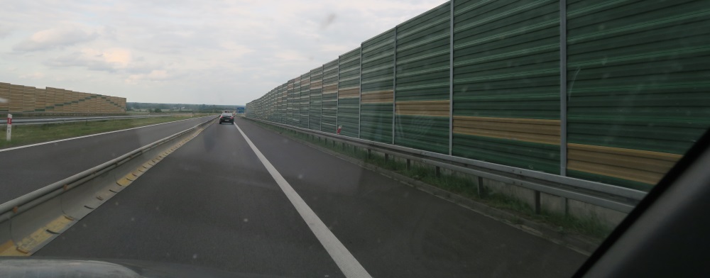 At various places along the freeway, they have these panels that keep the sound and view from the surrounding areas. They made them colorful and patterned. I thought of quilting.