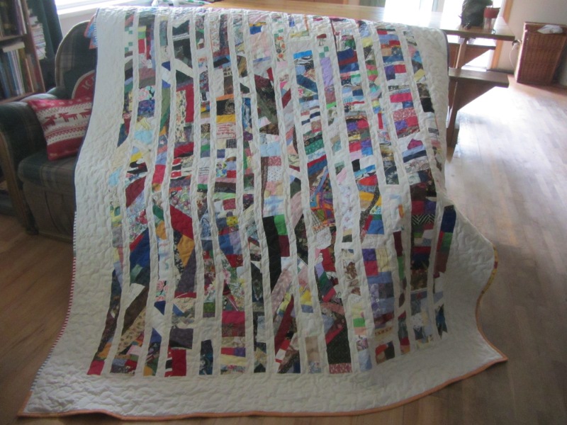 With this one, I alternated the wide strips and the narrow ones.