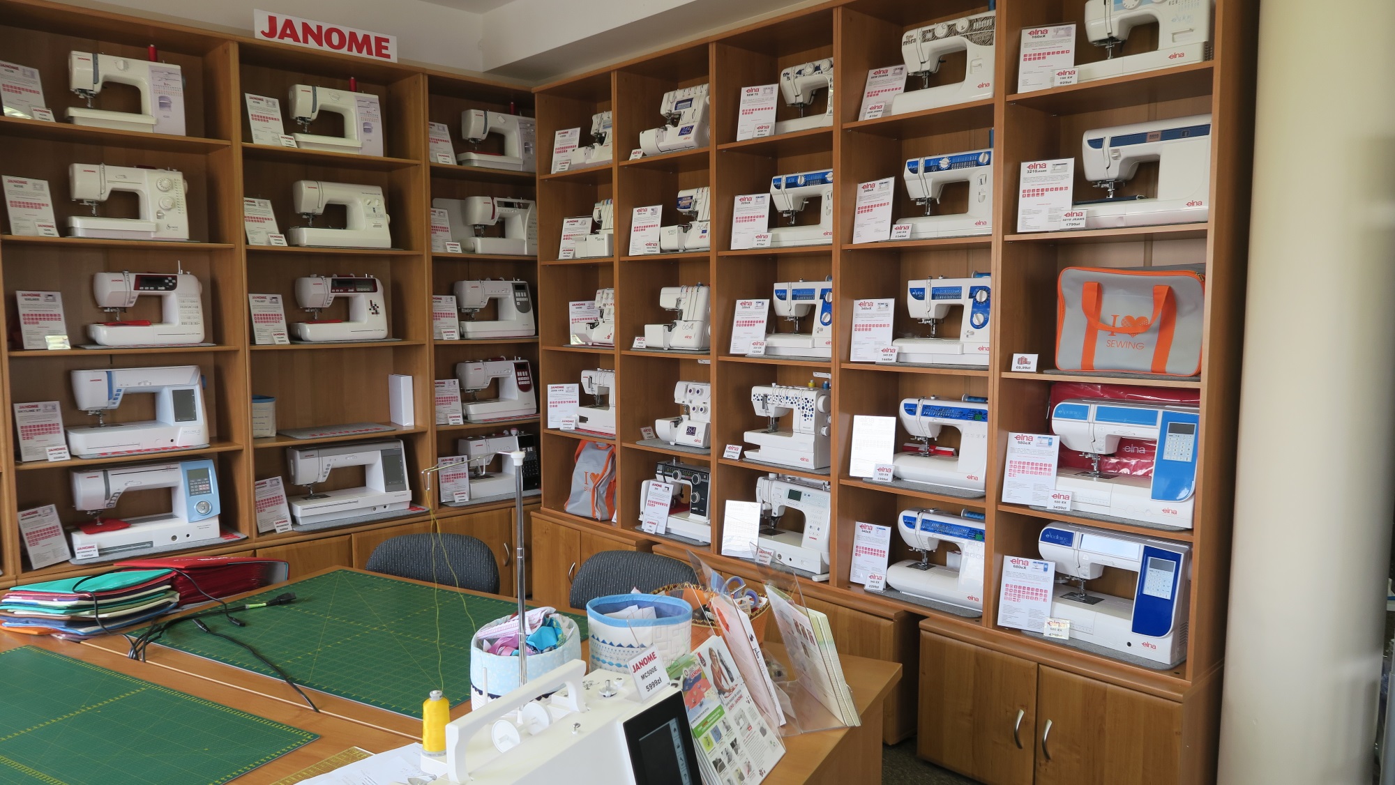 They also carry Elna machines. They are on the right.