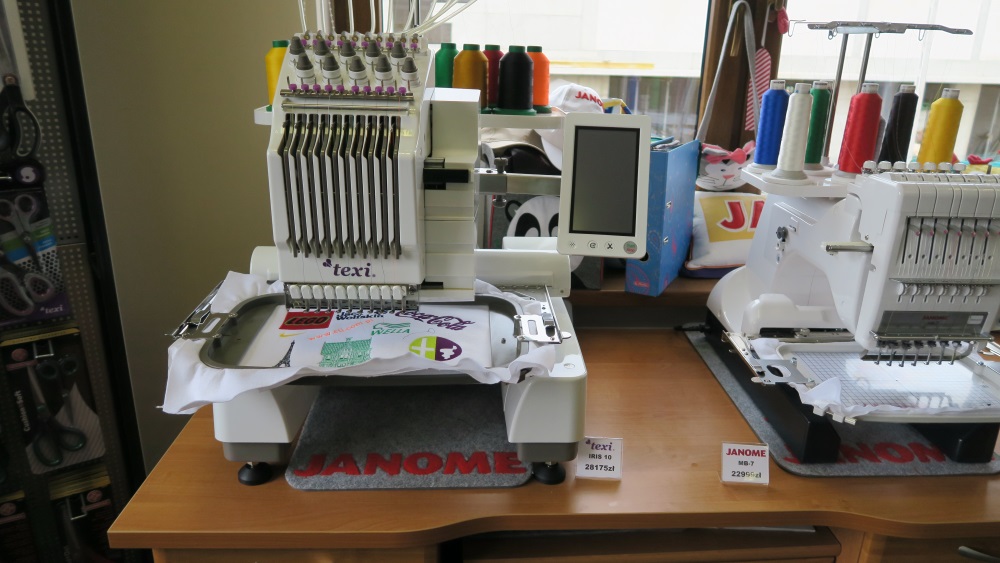 Embroidery machines! Lots of people apparently have small home businesses and buy these.