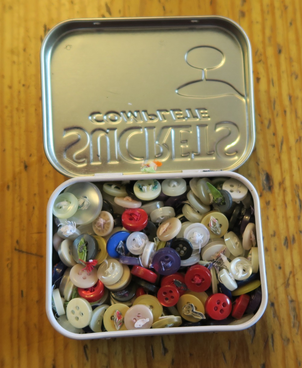 The buttons I came home with. I added them to my button collection.