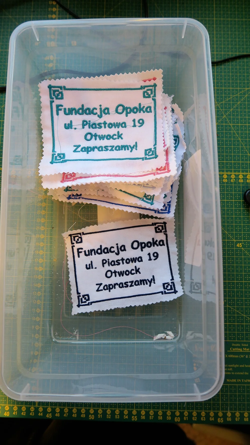 Charity quilt labels