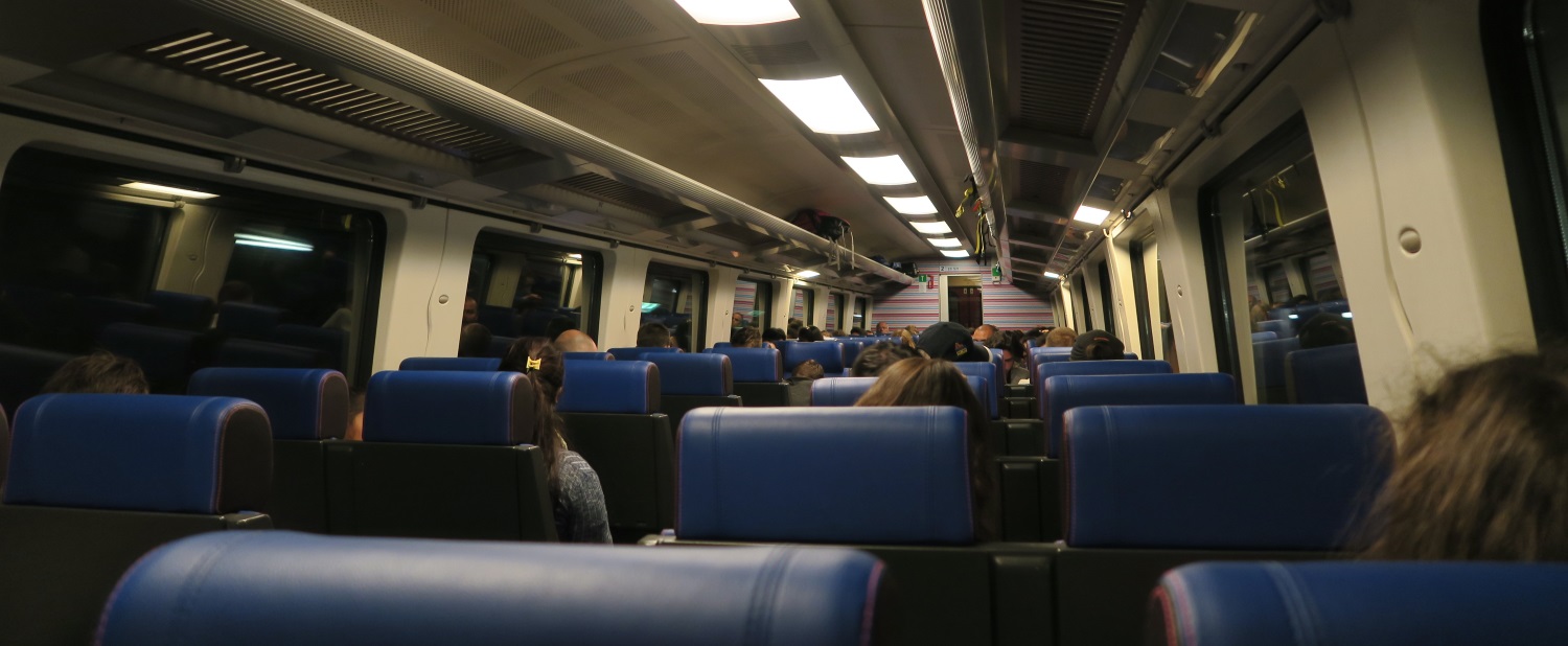 This is the inside of the train we took to the city center