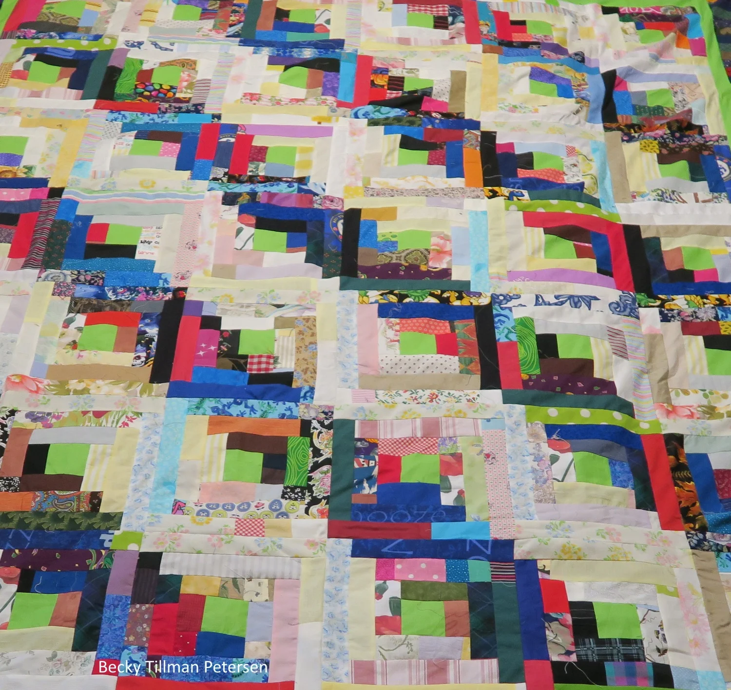 "Patchy Log Cabin" top