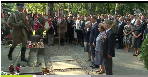 A ceremony where the president of Poland honored the fallen soldiers and resistance movement - normal citizens who died in the uprising.