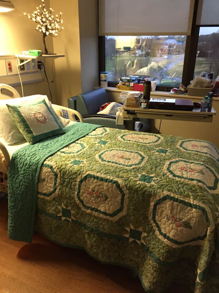The quilt April took to the hospital back in early 2017 to help the hospital feel a little more like home!