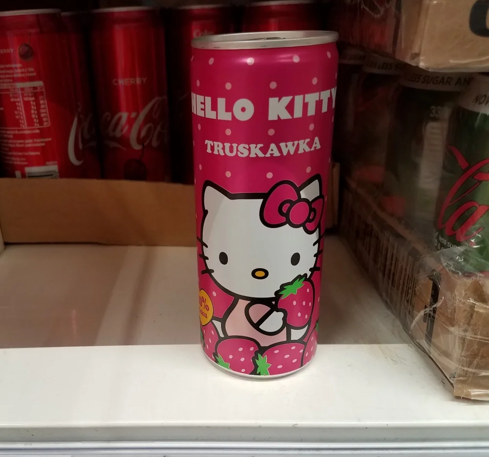Have you ever seen Hello Kitty strawberry soda?