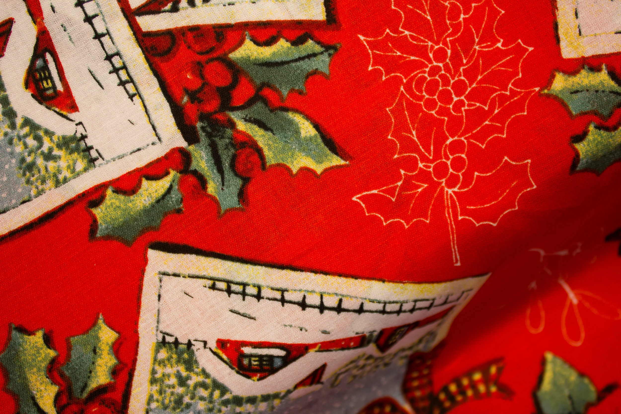 Christmas Postcards on Red
