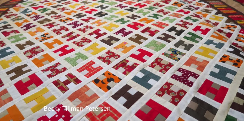 "HI" - another upcycled quilt top finished