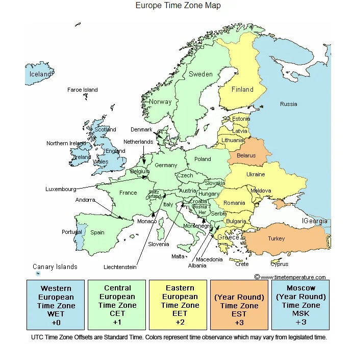 time%2Bzone%2Bmap%2Bfrom%2Btimetemperature Перевод времени в Польше в 2026 году: когда переводят часы и что нужно знать