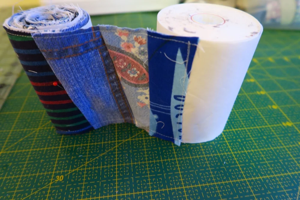 This particular adding machine tape is almost 4" wide.